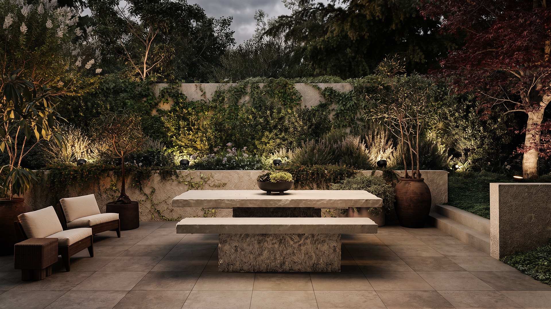 Image of Garden - Night Scene