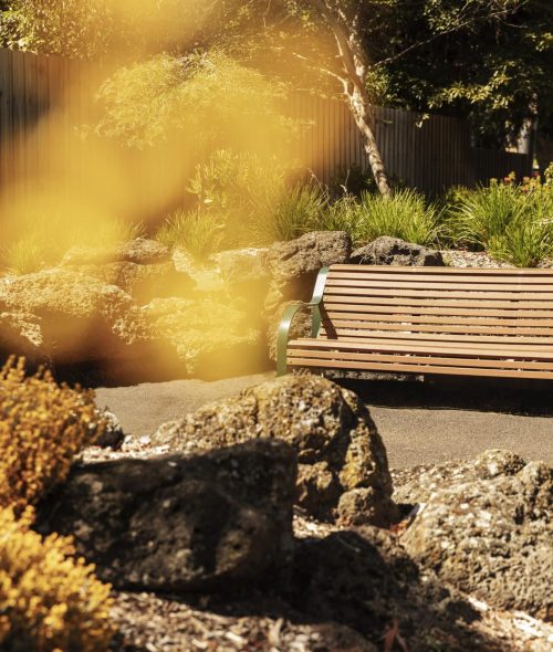 Image of a seat in the Gardiner Reserve